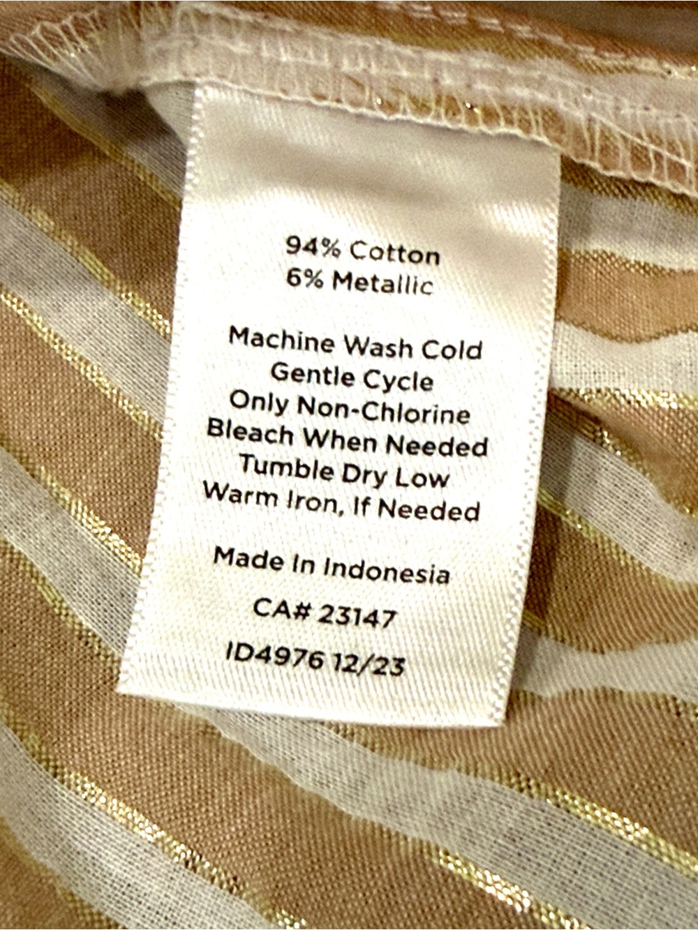 Talbots SEERSUCKER RUFFLE SHELL - OCEANIC STRIPE size XL - Picture 4 of 5